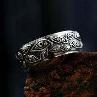 Titanium Steel Finger Ring Evil Eye polished vintage & for man US Ring Sold By PC