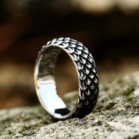 Titanium Steel Finger Ring, Dragon, polished, vintage & different size for choice & for man, US Ring Size:7-13, Sold By PC