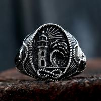 Aço inoxidável 304 anel, polido, Vintage & tamanho diferente para a escolha & para o homem, tamanho:11-13, vendido por PC
