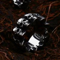 304 Stainless Steel Prst prsten, Lebka, Vintage & různé velikosti pro výběr & různé designy pro výběr & pro muže, Velikost:7-12, Prodáno By PC