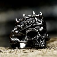 Aço inoxidável 304 anel, Crânio, polido, Vintage & tamanho diferente para a escolha & para o homem, tamanho:7-13, vendido por PC
