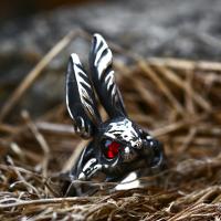 Titanium Steel Finger Ring, Rabbit, polished, vintage & different size for choice & for man, US Ring Size:7-13, Sold By PC