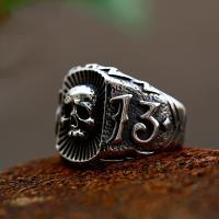 Titanium Steel Finger Ring, Skull, polished, vintage & different size for choice & for man, US Ring Size:7-14, Sold By PC