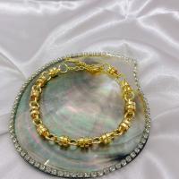 Bracelet d'acier titane, avec 1.97inch chaînes de rallonge, Plaqué d'or 18K, bijoux de mode & pour femme, doré, Longueur:Environ 6.69 pouce, Vendu par PC