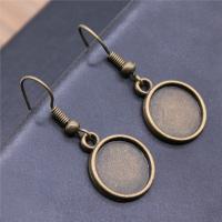 Zinc Alloy Earring Findings Round plated vintage & DIY nickel lead & cadmium free Sold By Pair