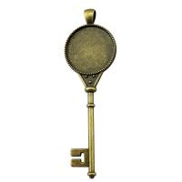 Zink-Legierung Cabochon Weissgold, Zinklegierung, Schlüssel, antike Bronzefarbe plattiert, Vintage & DIY, frei von Nickel, Blei & Kadmium, 25mm, verkauft von PC