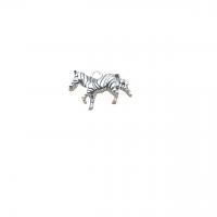 Zinc Alloy Animal Pendants Zebra antique silver color plated vintage & DIY nickel lead & cadmium free Approx Sold By Bag