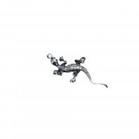 Zinc Alloy Animal Pendants Gecko antique silver color plated vintage & DIY nickel lead & cadmium free Approx Sold By Bag