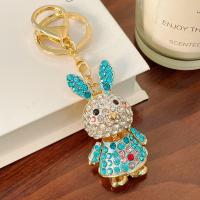Tibetan Style Key Clasp, Rabbit, Unisex & with rhinestone, more colors for choice, nickel, lead & cadmium free, 3.6*11.5cm, Sold By PC