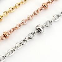 Stainless Steel Necklace Chain 304 Stainless Steel Vacuum Plating  & for woman Sold By Strand