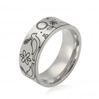 Палец кольцо из нержавеющей стали, Нержавеющая сталь 304, Кольцевая форма, разный размер для выбора & Женский & чернеют, Много цветов для выбора, 8x2mm, размер:7-9, продается PC