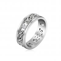 Палец кольцо из нержавеющей стали, Нержавеющая сталь 304, Кольцевая форма, Мужская & разный размер для выбора & отверстие, оригинальный цвет, 7.60x1.60mm, размер:8-13, продается PC