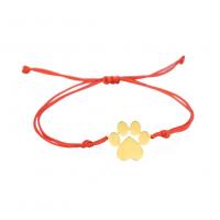 Fashion Create Wax Cord Bracelets, with 304 Stainless Steel, Flower, Vacuum Ion Plating, adjustable & for woman, more colors for choice, 20.10x15.10mm, Length:Approx 15-30 cm, Sold By PC