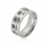 Палец кольцо из нержавеющей стали, Нержавеющая сталь 304, Форма цветка, разный размер для выбора & Женский, Много цветов для выбора, 8x2mm, размер:7-9, продается PC