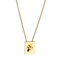 Titanstahl Halskette, mit Verlängerungskettchen von 5cm, 12 Zeichen des Sternzeichens, verschiedene Muster für Wahl & für Frau, goldfarben, 12x1.50x14mm, Länge:45 cm, verkauft von PC