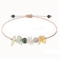 Gemstone Bracelets Natural Stone with Wax Cord irregular handmade adjustable & for woman Length Approx 15-30 cm Sold By PC