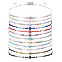 Кристалл браслеты, Seedbead, с Кристаллы, Связанный вручную, регулируемый & Женский & граненый, Много цветов для выбора, длина:Приблизительно 15-30 см, продается PC