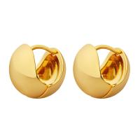 Brass Huggie Hoop Earring Round plated for woman nickel lead & cadmium free Sold By Pair