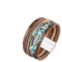 PU Leather Cord Bracelets, with 304 Stainless Steel, fashion jewelry & multilayer & folk style & for woman, more colors for choice, Length:Approx 21 cm, Sold By PC