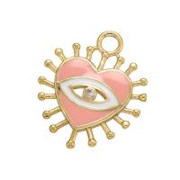 Brass Jewelry Pendants, Evil Eye, Vacuum Ion Plating, DIY & enamel, more colors for choice, 21.50x18mm, Sold By PC
