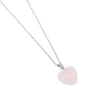 Natural Gemstone Necklace, Natural Stone, with 5cm extender chain, Heart, plated, fashion jewelry & for woman, more colors for choice, nickel, lead & cadmium free, 2mm, Length:45 cm, Sold By PC