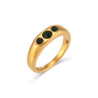 Anel de dedo de aço inoxidável, Aço inoxidável 304, tamanho diferente para a escolha, dourado, 6mm, tamanho:6-8, vendido por PC