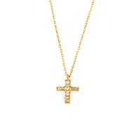 Stainless Steel Jewelry Necklace 304 Stainless Steel Cross Vacuum Ion Plating fashion jewelry golden Length 44 cm Sold By PC