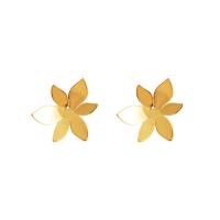 Brass Stud Earring Flower plated fashion jewelry & for woman nickel lead & cadmium free 15mm Sold By Pair