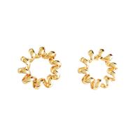 Brass Stud Earring plated fashion jewelry & for woman & hollow nickel lead & cadmium free Sold By Pair