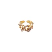 Brass Finger Ring, plated, adjustable & different styles for choice & micro pave cubic zirconia & for woman, nickel, lead & cadmium free, US Ring Size:6-8, Sold By PC