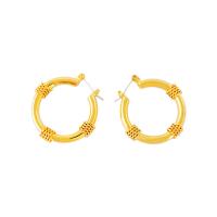 Brass Huggie Hoop Earring Donut plated fashion jewelry & for woman nickel lead & cadmium free 27mm Sold By Pair