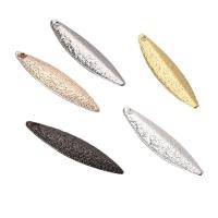 Brass Jewelry Pendants, Leaf, plated, DIY & frosted, more colors for choice, 23.50x5.50x0.50mm, Hole:Approx 1.5mm, Sold By PC