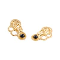 Zinc Alloy Stud Earring with Black Agate plated fashion jewelry & for woman Sold By Pair