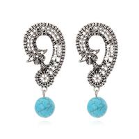 Turquoise Earring Zinc Alloy with turquoise fashion jewelry & for woman & hollow nickel lead & cadmium free Sold By Pair