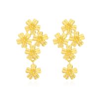 Tibetan Style Stud Earring, gold color plated, fashion jewelry & for woman, golden, nickel, lead & cadmium free, 62x32mm, Sold By Pair