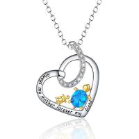 Mother's Day Jewelry & Supplies Zinc Alloy with 1.97inch extender chain Heart Mother Day Jewelry & micro pave cubic zirconia & for woman silver color nickel lead & cadmium free Length Approx 17.72 Inch Sold By PC