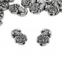 Tibetan Style Animal Beads, Fabulous Wild Beast, antique silver color plated, vintage & DIY, nickel, lead & cadmium free, 15x9mm, Approx 100PCs/Bag, Sold By Bag