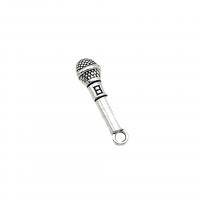 Zinc Alloy Pendants Microphone antique silver color plated vintage & DIY nickel lead & cadmium free Approx Sold By Bag