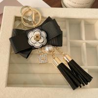 Zinklegierung Schlüssel Verschluss, mit Kunststoff Perlen, Blume, für Frau & mit Strass, keine, frei von Nickel, Blei & Kadmium, 8.2*15.6cm, verkauft von PC