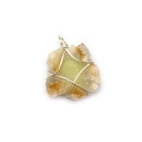 Zinc Alloy Pendants with Citrine DIY nickel lead & cadmium free Sold By PC