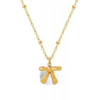 Titanstahl Halskette, mit Kunststoff Perlen, mit Verlängerungskettchen von 1.97inch, 18K vergoldet, Modeschmuck & für Frau, goldfarben, 14mm, Länge ca. 15.75 ZollInch, verkauft von PC