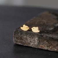 Stainless Steel Stud Earrings 304 Stainless Steel Bird plated fashion jewelry & for woman Sold By Pair