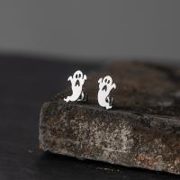 Zinc Alloy Stud Earring Ghost plated fashion jewelry & for woman nickel lead & cadmium free Sold By Pair