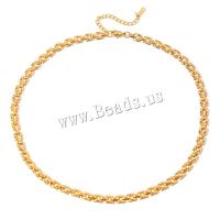 Fashion Stainless Steel Jewelry Sets bracelet & necklace 304 Stainless Steel Vacuum Ion Plating & for woman golden Sold By PC