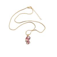 Ожерелья из латуни, Латунь, с 5cm наполнитель цепи, Морской конек, эмаль, не содержит никель, свинец, длина:40 см, продается PC