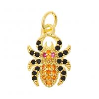 Cubic Zirconia Micro Pave Brass Pendant real gold plated DIY & micro pave cubic zirconia 14.5-21mm Sold By PC