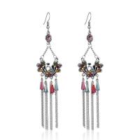 Zinc Alloy Drop Earrings vintage & fashion jewelry & for woman & with rhinestone nickel lead & cadmium free Sold By Pair