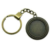 Tibetan Style Pendant Cabochon Setting, Round, antique bronze color plated, vintage & DIY, nickel, lead & cadmium free, 25mm, Sold By PC
