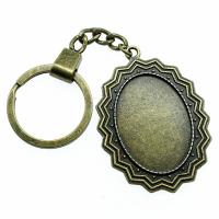Tibetan Style Pendant Cabochon Setting, Oval, antique bronze color plated, vintage & DIY, nickel, lead & cadmium free, 25x35mm, Sold By PC