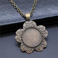 Zinc Alloy Pendant Cabochon Setting Flower plated vintage & DIY nickel lead & cadmium free 20mm Sold By PC